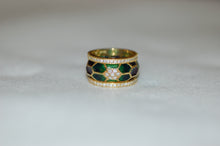 Load image into Gallery viewer, Hidalgo Plique A Jour Multi Color Enamel and Diamonds Band
