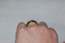 Load image into Gallery viewer, Antique Style Rose Cut Diamonds and Pink Tourmaline Eternity Band