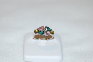 Six Teardrop Tourmaline Ring