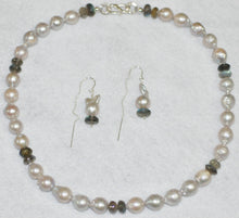 Load image into Gallery viewer, Baroque Pearl and Labradorite Necklace and Earrings Set