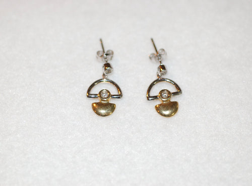 Modern Doorknocker Diamond Earrings