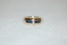 Load image into Gallery viewer, Art Deco Sapphire Line Band