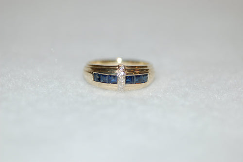 Art Deco Sapphire Line Band