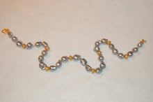 Load image into Gallery viewer, Gray Baroque Pearl and Bali Bead Tin Cup Necklace