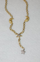 Load image into Gallery viewer, Moons and Pave Star Diamond Necklace