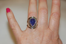 Load image into Gallery viewer, Tear Drop Cabochon Tanzanite Ring