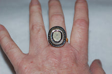 Load image into Gallery viewer, Diamond Oval Cobblestone Silver Ring