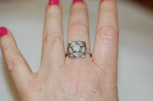 Load image into Gallery viewer, Six Stone Geometric Stained Glass Diamond Ring