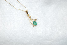 Load image into Gallery viewer, Emerald and Diamond Stylized Tupil Necklace