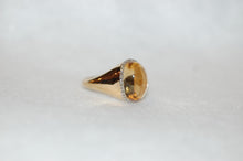 Load image into Gallery viewer, Citrine Cabochon and Diamond Signet Style Ring