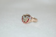 Load image into Gallery viewer, Art Deco Ruby and Diamond Fan Ring