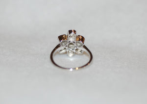 Rose Cut Diamond Flower Ring