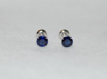 Load image into Gallery viewer, Sapphire Stud Earrings