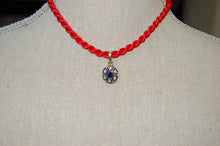 Load image into Gallery viewer, Antique Style Sapphire and  Diamond Pendant