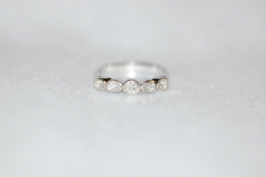 Five Stone Rose Cut Diamond Band