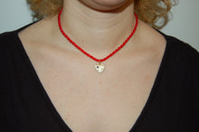 Load image into Gallery viewer, Sapphire and Diamond Heart Starburst Pendant