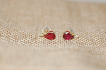 Load image into Gallery viewer, Ruby Teardrop Stud Earrings