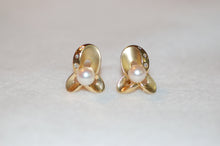 Load image into Gallery viewer, Iris Pearl and Diamond Accent Earrings