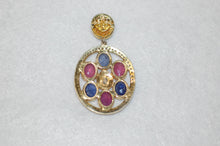 Load image into Gallery viewer, Diamond, Sapphire and Ruby Doorknocker Earrings
