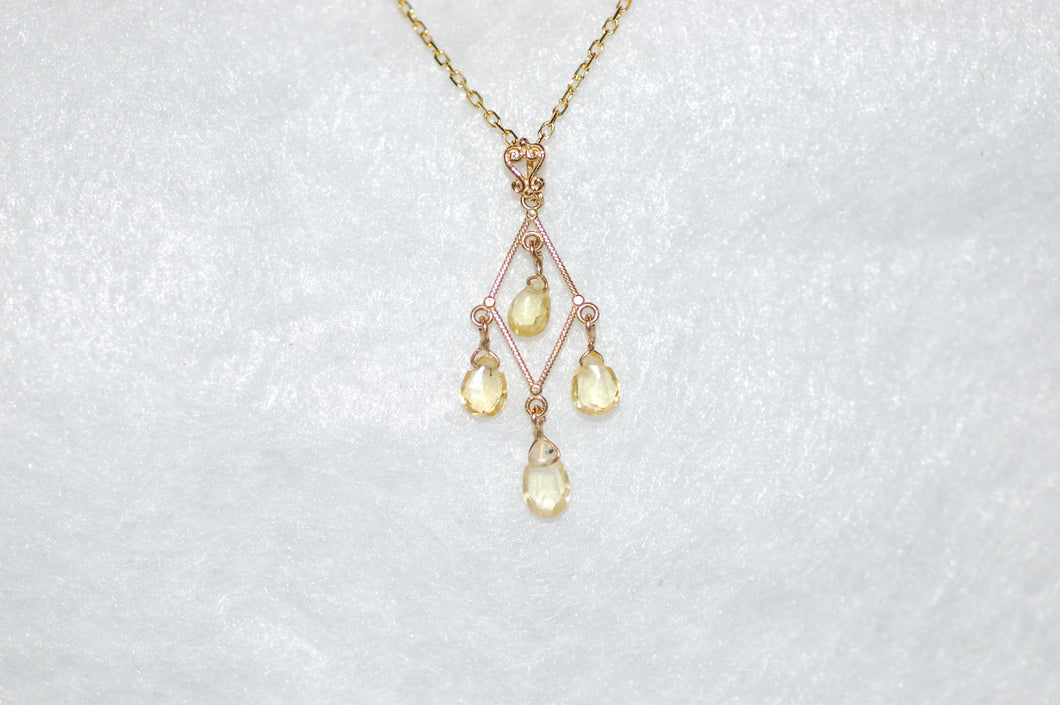 Yellow Sapphire Chandelier Necklace