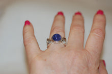 Load image into Gallery viewer, Tanzanite Cabochon Swirl Statement Ring