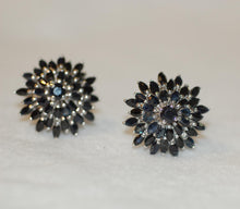 Load image into Gallery viewer, Sapphire Marquise Cluster Silver Earrings