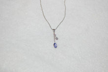 Load image into Gallery viewer, Tanzanite and Diamond Duo Drop Pendant