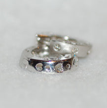 Load image into Gallery viewer, Diamonds and Hearts Gold Hugie Earrings