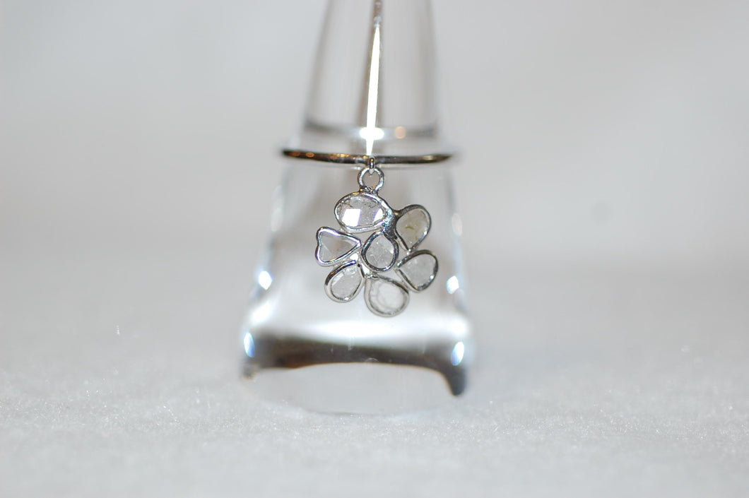 Diamond Flower Charm Ring