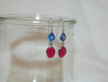 Load image into Gallery viewer, Sapphire, Ruby and Diamonds Drop Earrings