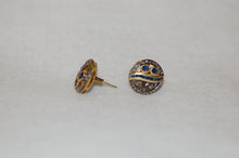 Load image into Gallery viewer, Sapphire and Diamond Antique Style Stud Earrings