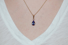 Load image into Gallery viewer, Tanzanite and Diamond Tear Drop Necklace