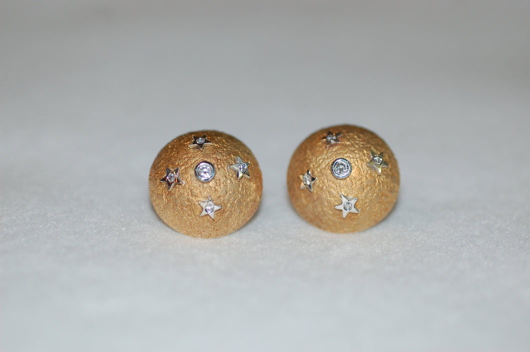 Globe with Diamond Stars Earrings