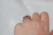 Load image into Gallery viewer, Three Ruby Flower Ring