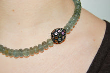 Load image into Gallery viewer, Confetti Tourmaline Diamond Drop with Moss Aquamarine Collier