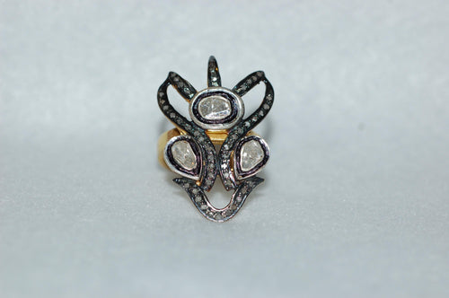 Dragon Head Diamond Scroll Ring
