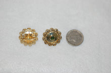 Load image into Gallery viewer, Byzantine Style Emerald and Diamond Stud Earrings