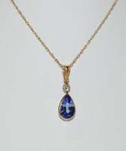 Load image into Gallery viewer, Tanzanite and Diamond Tear Drop Necklace