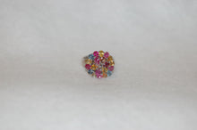 Load image into Gallery viewer, Ruby and Fancy Sapphire Cluster Cocktail Ring
