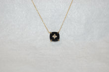Load image into Gallery viewer, Diamond Clower and Onyx Necklace