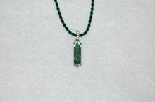 Load image into Gallery viewer, Green Tourmaline and Diamond Bar Pendant