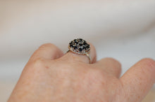 Load image into Gallery viewer, Sapphire Silver Cluster Ring