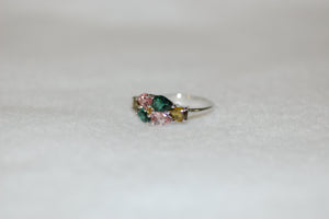 Six Teardrop Tourmaline Ring