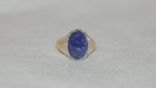 Load image into Gallery viewer, Tanzanite Cabochon Oval and Diamonds Ring