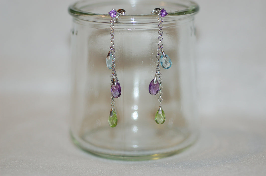 Trinity Briolette Hanging Earrings