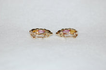 Load image into Gallery viewer, Tourmaline and Diamond J Hoop Earrings