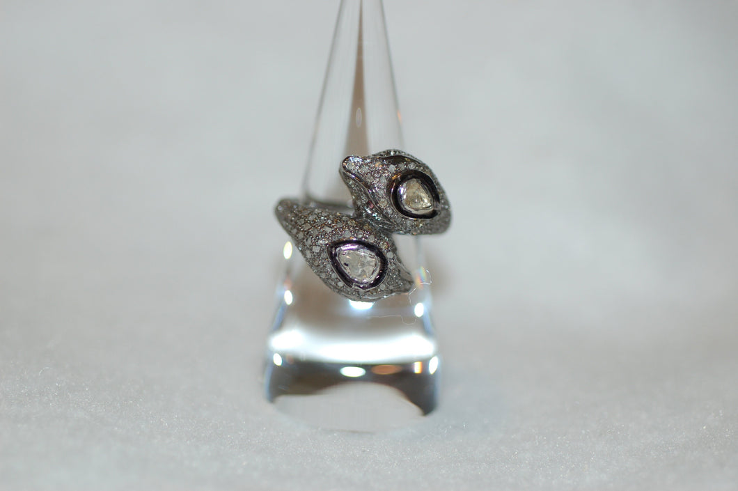 Double Cobra Diamond Ring