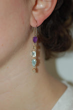 Load image into Gallery viewer, Mixed Cut Gemstone Drop Earrings
