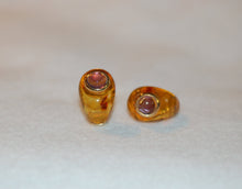 Load image into Gallery viewer, Amber and Amethyst Teardrop Earrings