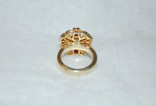 Load image into Gallery viewer, Ruby and Diamond Antique Style Maltese Cross Ring